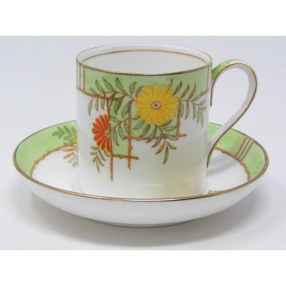 Vintage Aynsley England Bone China Demitasse Cups and Saucers Set of 4 White and - Picture 1 of 10